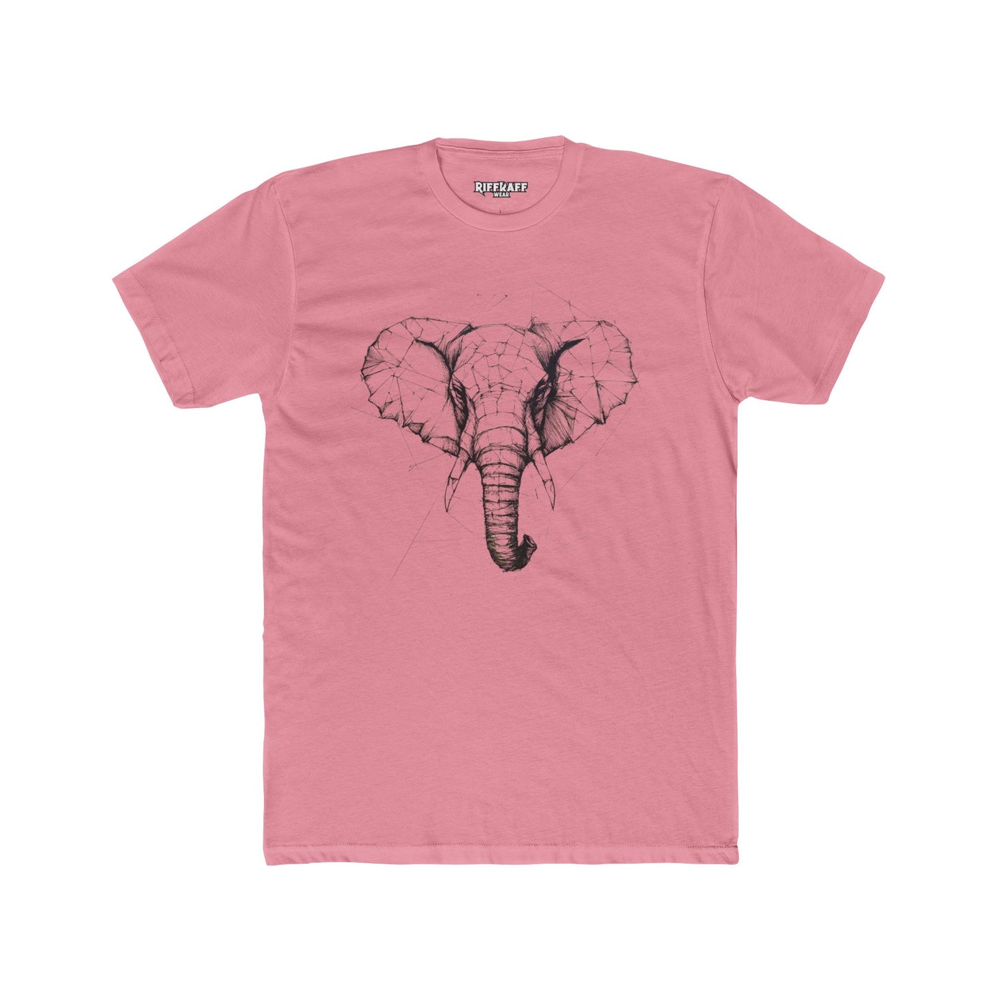 Elephant Design Unisex Cotton Crew Tee, Animal Lover Shirt, Gift for Nature Enthusiasts - Riff Raff Wear
