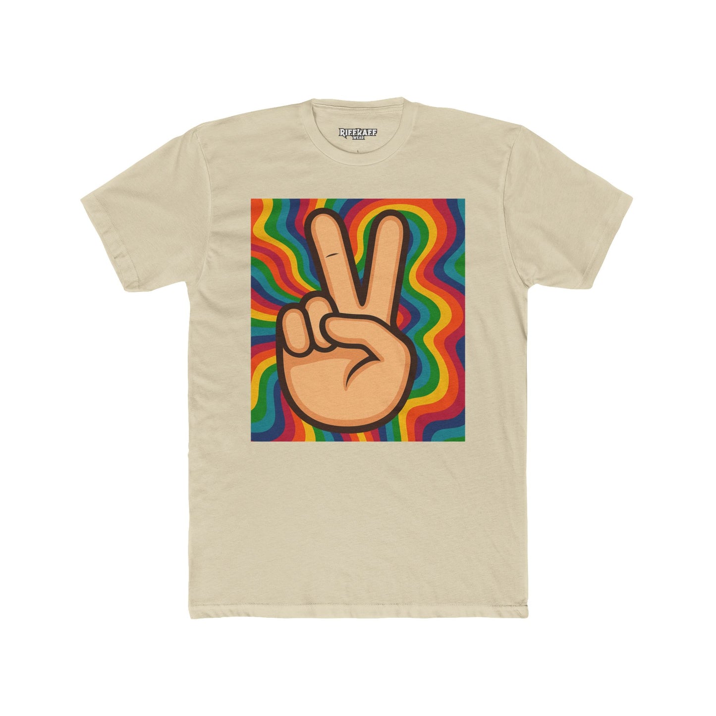 Retro Peace Sign Unisex Cotton Crew Tee - Colorful Vibe Fashion - Riff Raff Wear