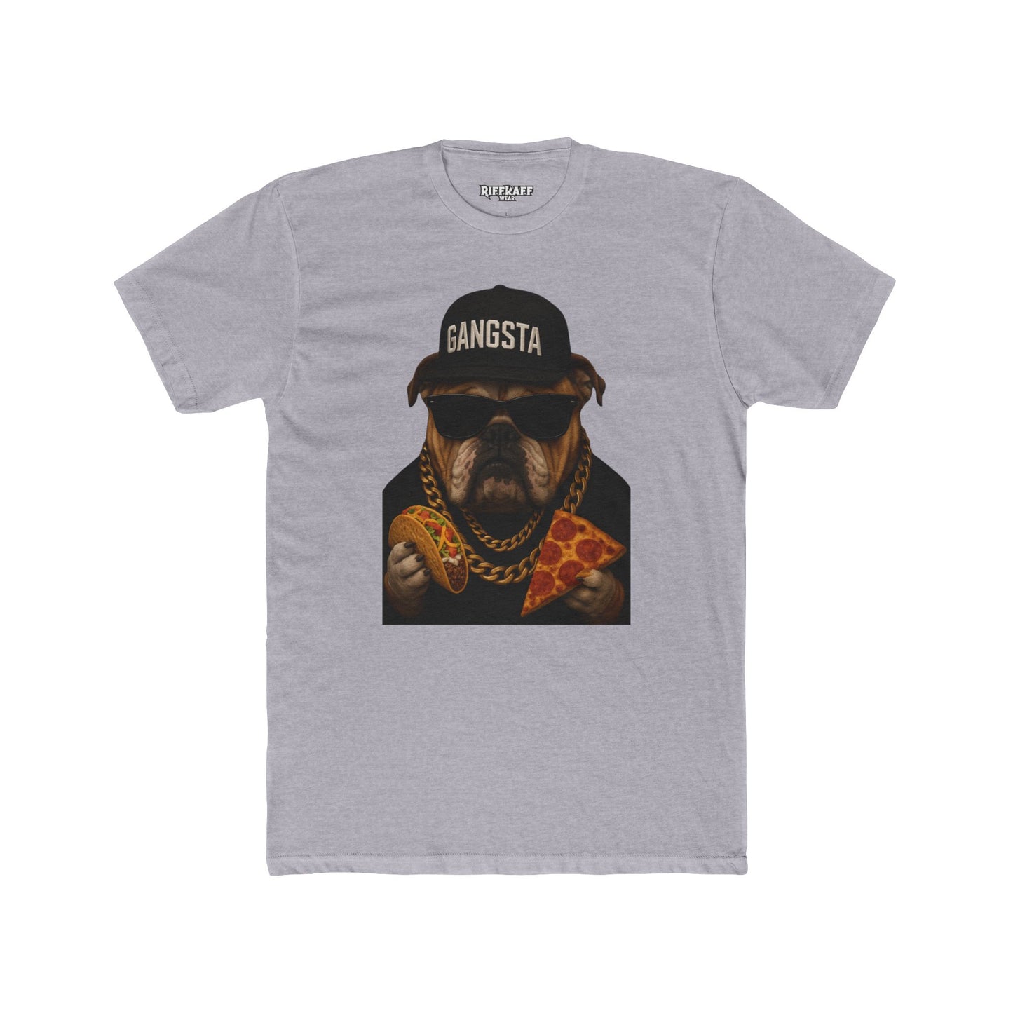 Gangsta Dog Unisex Cotton Crew Tee - Fun & Playful Graphic Shirt - Riff Raff Wear