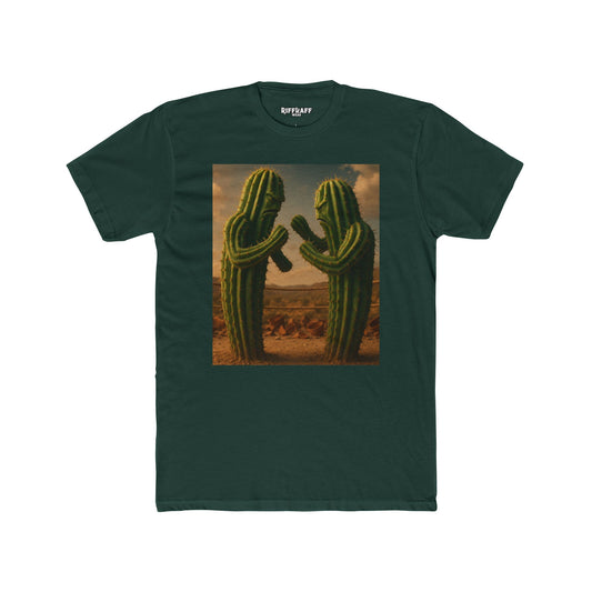 Funny Cactus Fight Club Crew Tee - Unique Unisex Cotton T-Shirt - Riff Raff Wear
