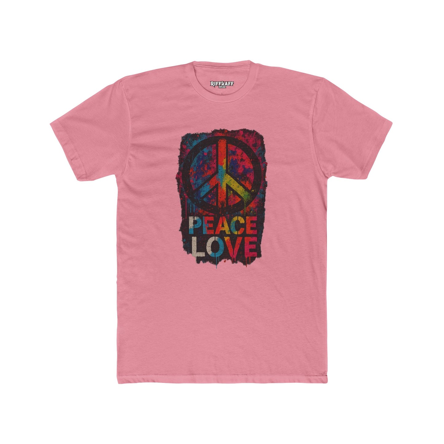 Peace Love Unisex Cotton Crew Tee - Vibrant Graphic Political Art - Riff Raff Wear