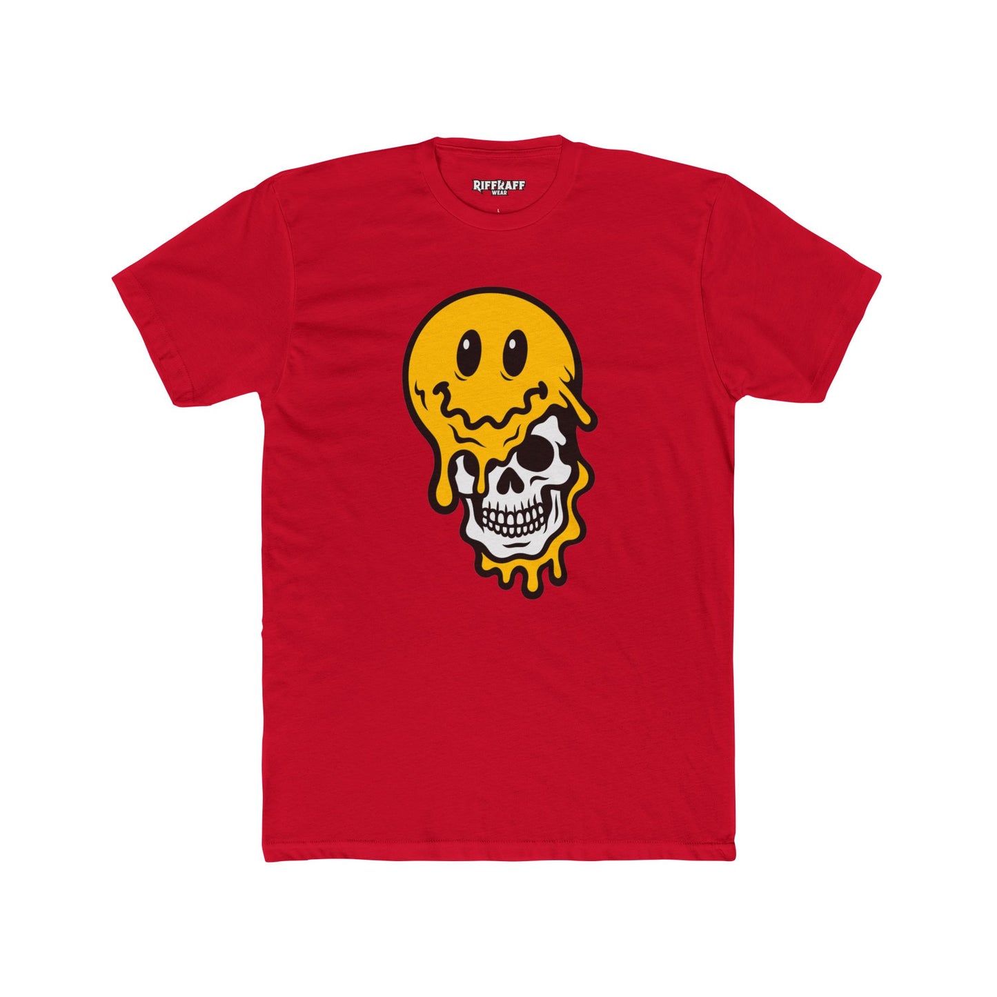 Trendy Graphic Tee: Melting Smile Skull Design - Unisex Cotton Crew Shirt, Casual Wear, Streetwear