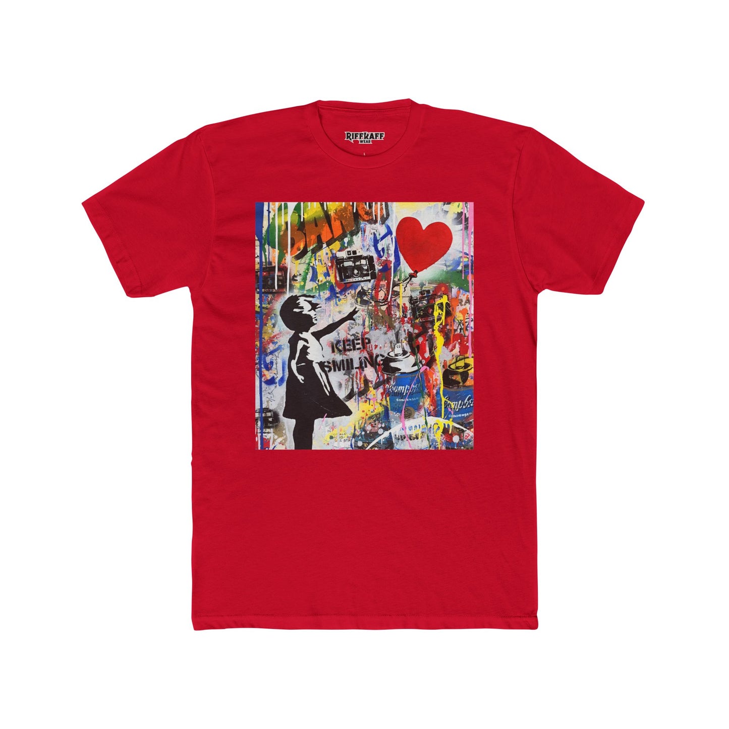 Streetwear - Graffiti Art Keep Smiling -Unisex Cotton Crew Tee - Riff Raff Wear