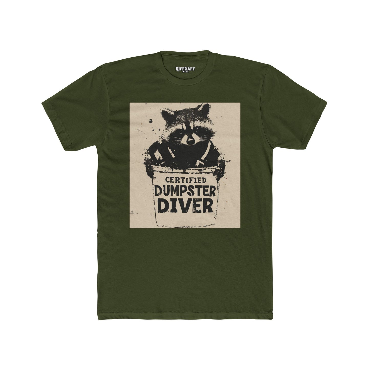 Certified Dumpster Diver Unisex Crew Tee, Funny Animal Shirt, Eco-Friendly Gift - Riff Raff Wear