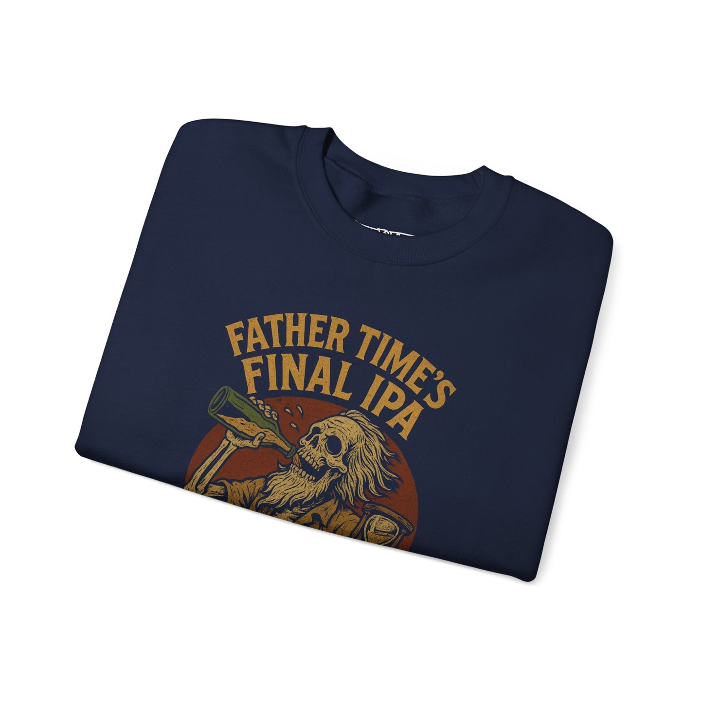 Funny Unisex Crewneck Sweatshirt - Father Time's Final IPA Design - Riff Raff Wear Underground