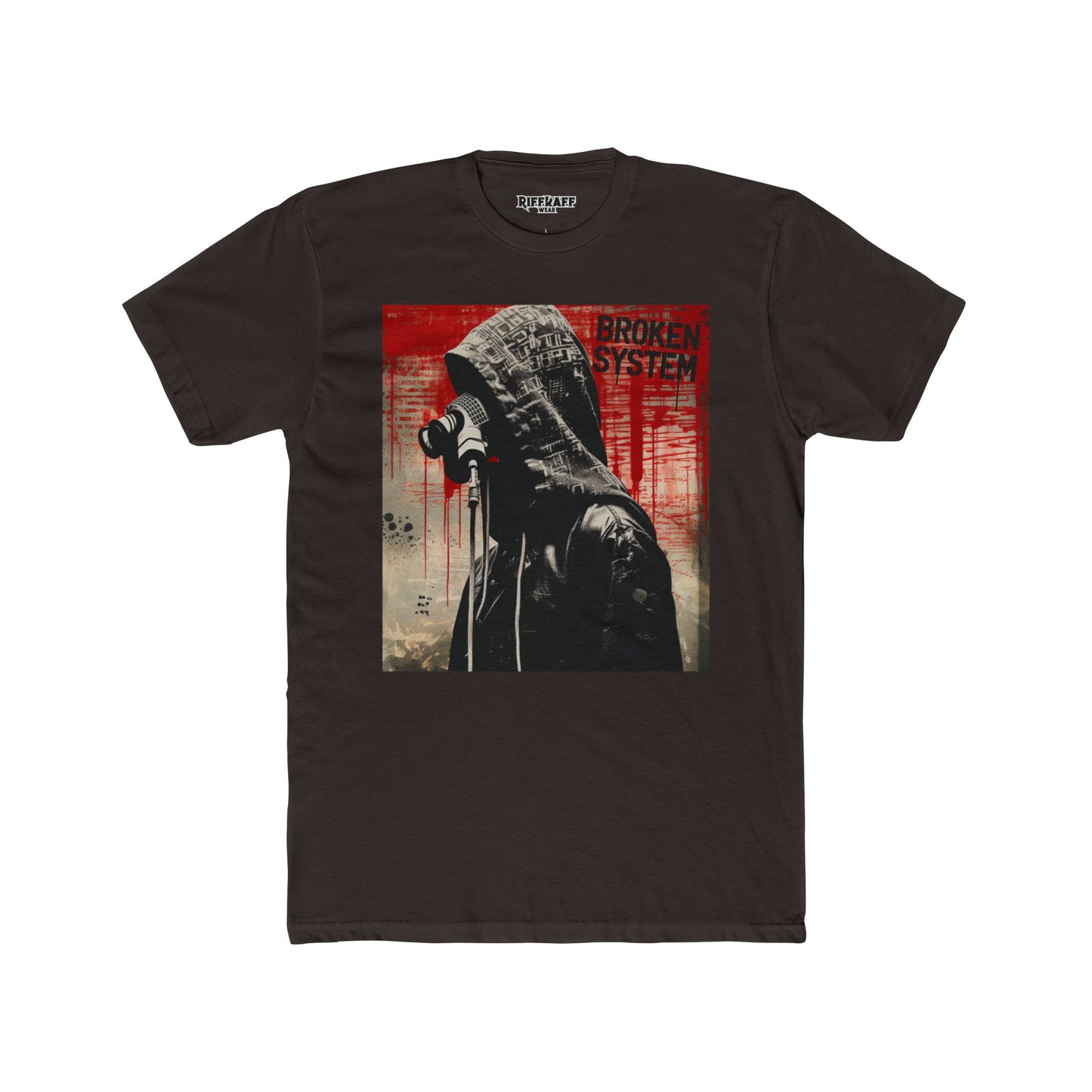 Rebellious Graphic Tee - 'Broken System' Political Art - Riff Raff Wear
