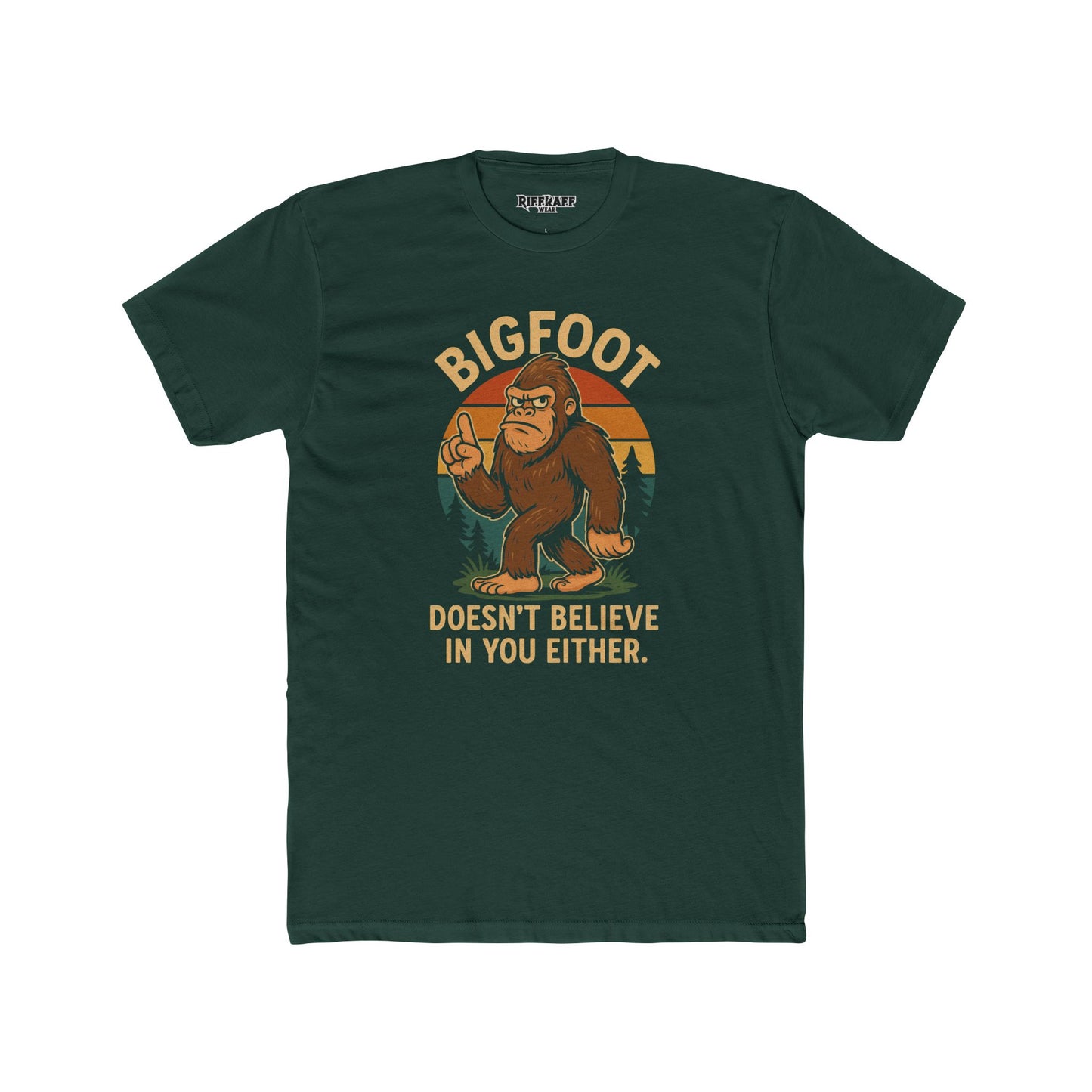 Bigfoot Graphic Unisex Cotton Crew Tee - Funny Nature Lover Shirt - Riff Raff Wear