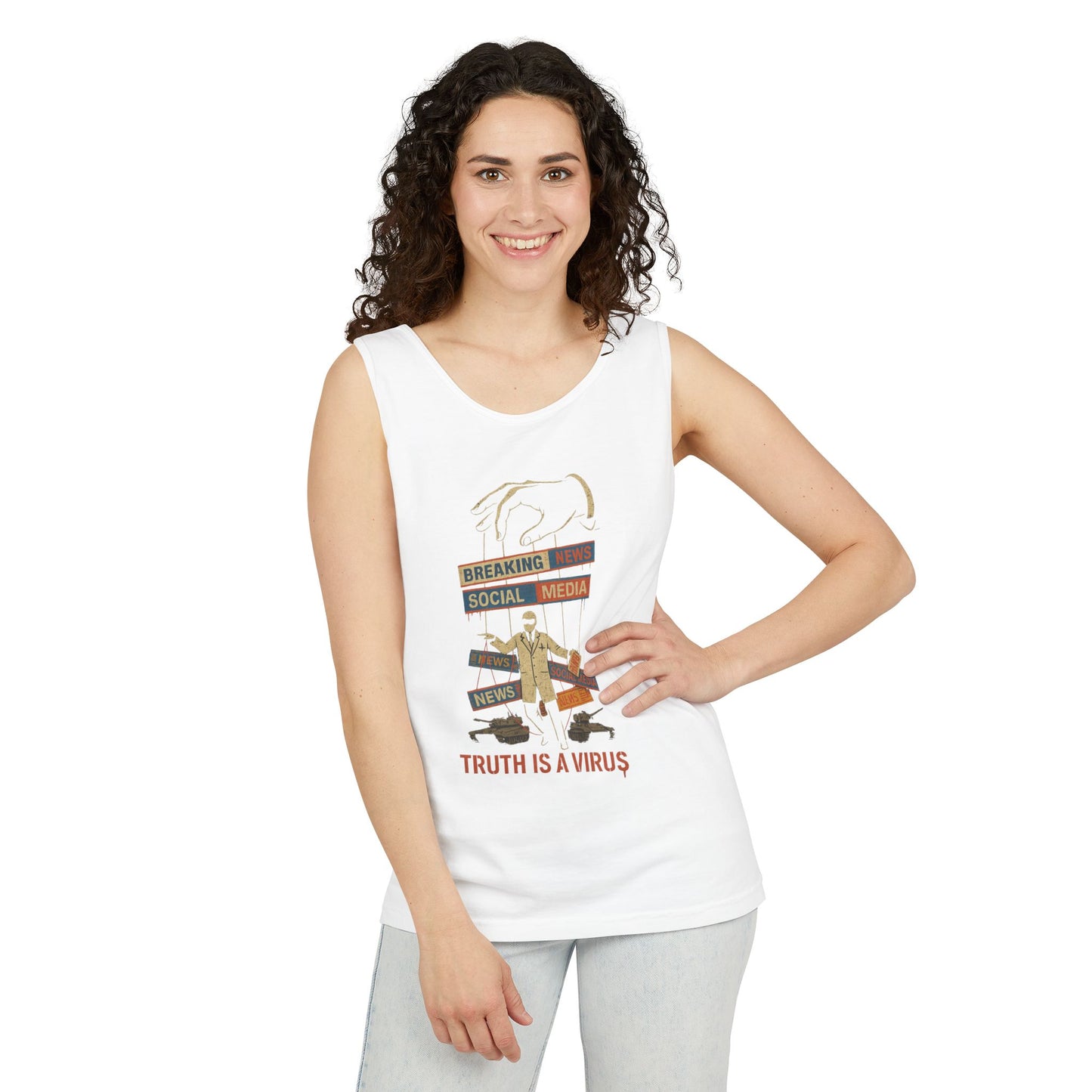 Graphic Unisex Tank Top - 'Truth is a Virus' - Riff Raff Wear