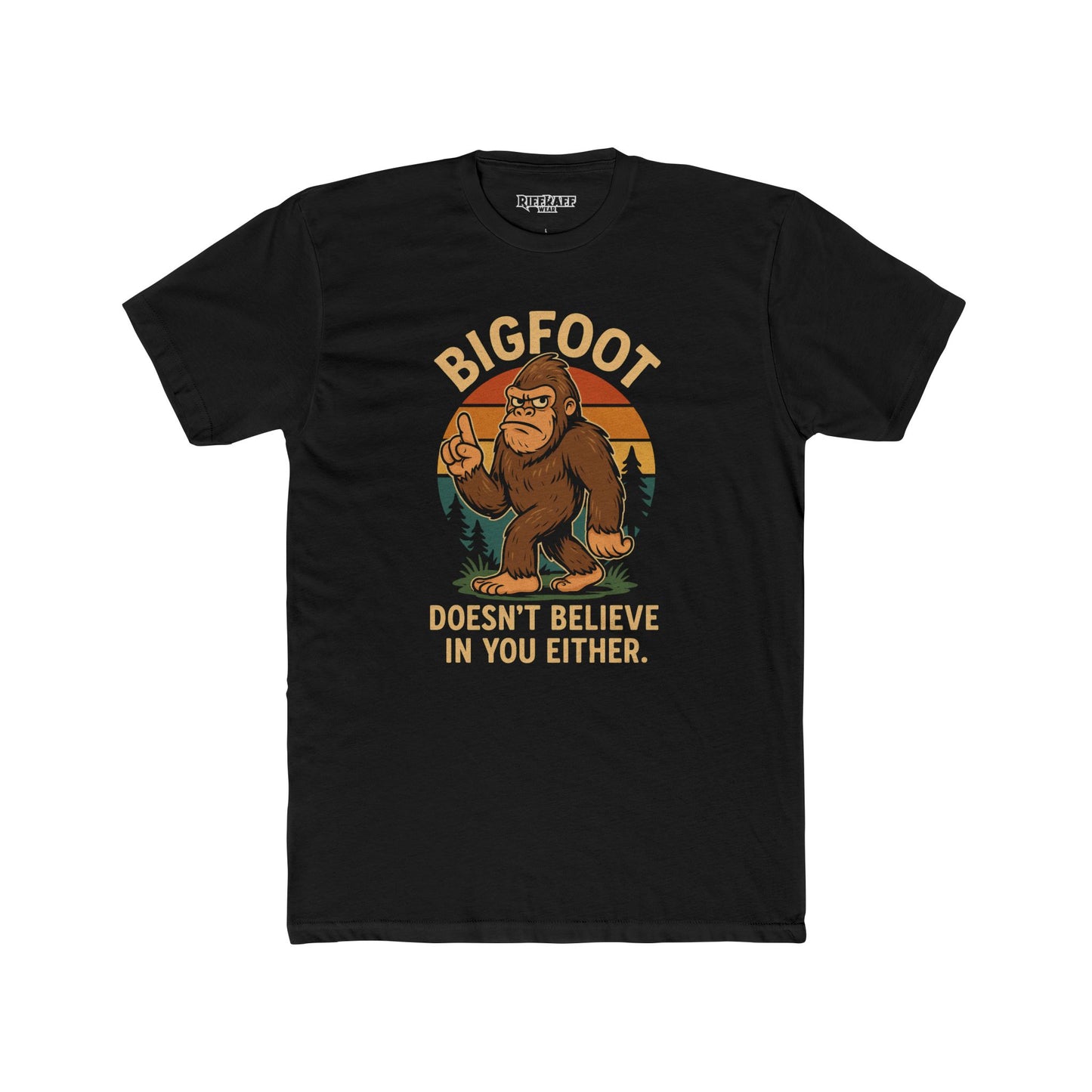 Bigfoot Graphic Unisex Cotton Crew Tee - Funny Nature Lover Shirt - Riff Raff Wear