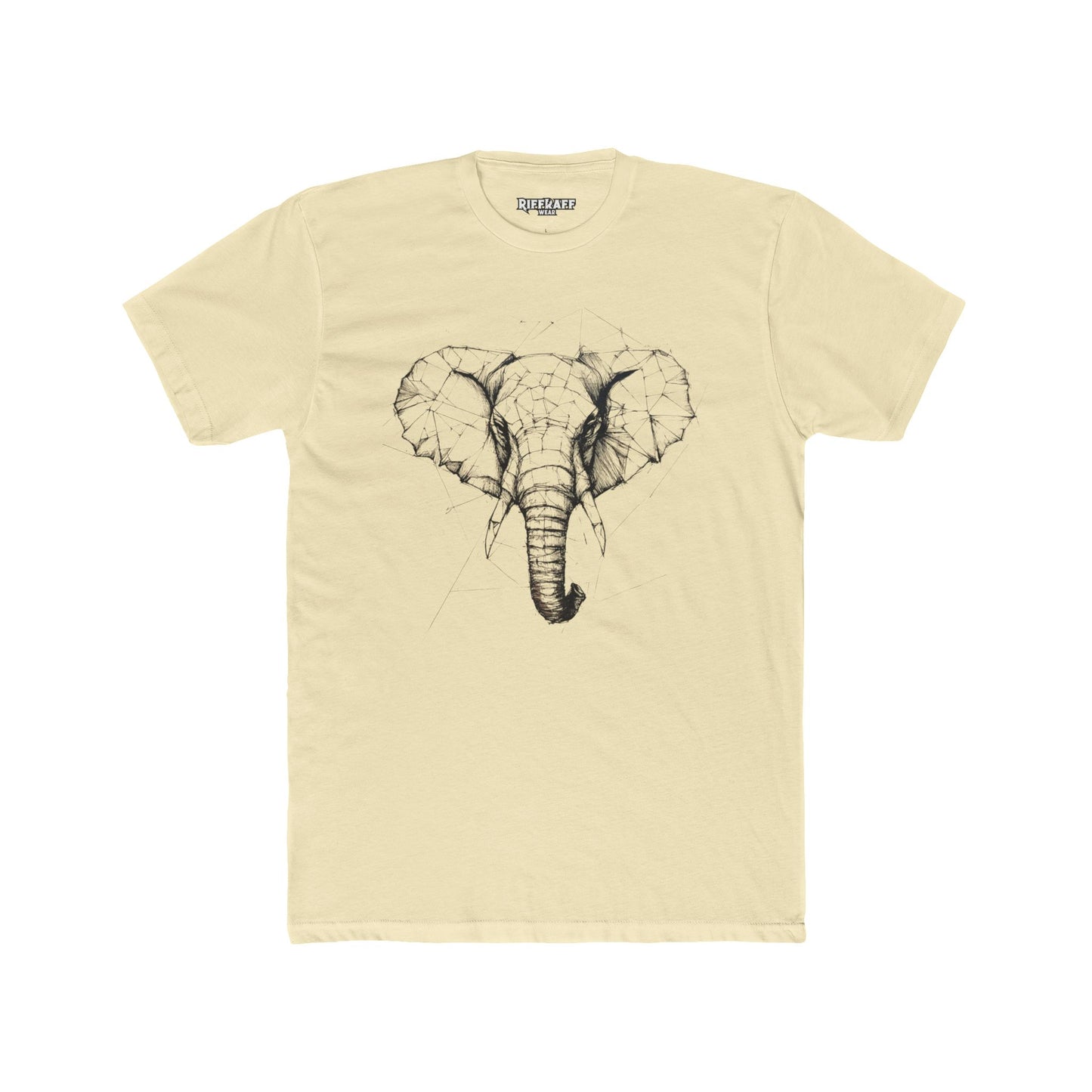 Elephant Design Unisex Cotton Crew Tee, Animal Lover Shirt, Gift for Nature Enthusiasts - Riff Raff Wear