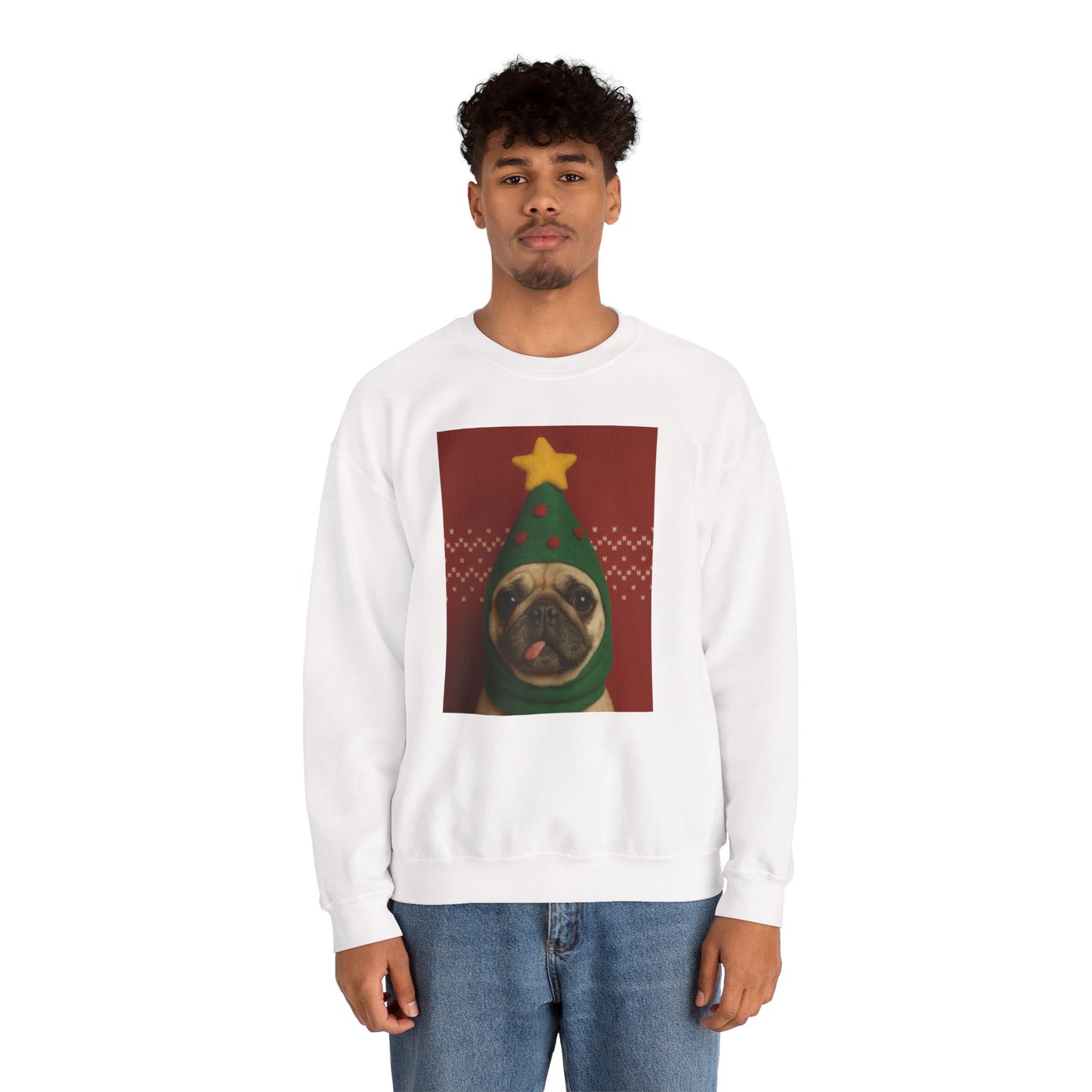 Christmas Pug Sweatshirt, Unisex Crewneck, Cute Holiday Sweater, Dog Lover Gift, Cozy Winter Wear, Fun Christmas Apparel - Riff Raff Wear