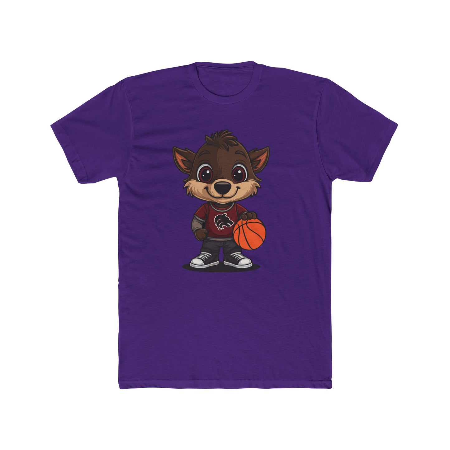 Cute Cartoon Basketball Tee, Unisex Crew Shirt, Fun Graphic T-Shirt, Sporty Casual Wear, Basketball Fan Gift, Everyday Comfort Tee