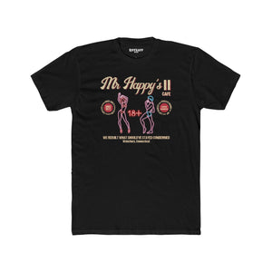 Mr. Happy's II Cafe Unisex Cotton Crew Tee - Fun Adult Humor T-Shirt - Riff Raff Wear Underground