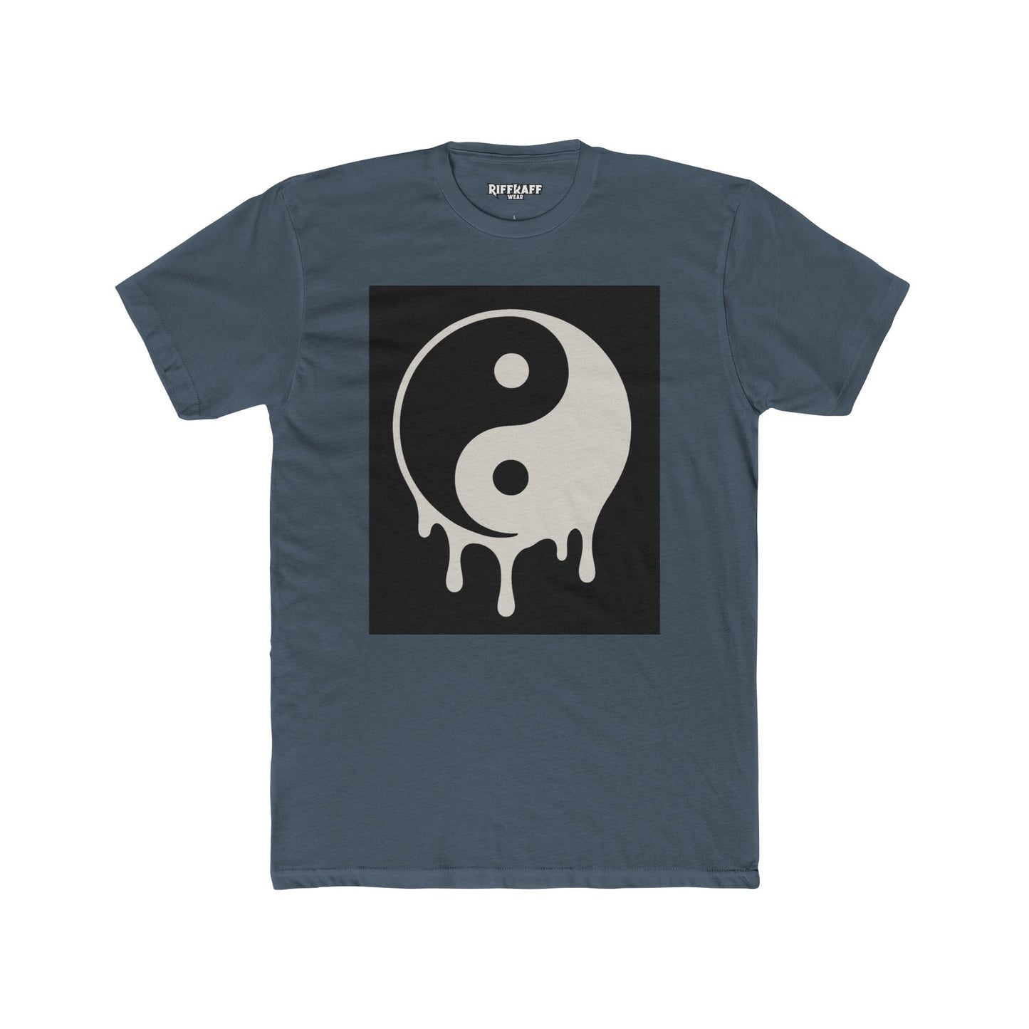 Unisex Cotton Crew Tee with Dripping Yin Yang Design | Casual Wear, Unisex Tee - Riff Raff Wear