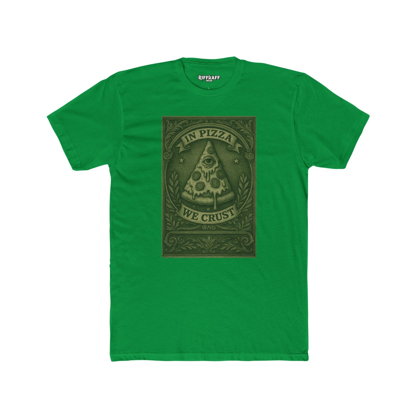 Funny Pizza Crew Tee - "In Pizza We Crust" Unisex Cotton Shirt - Riff Raff Wear