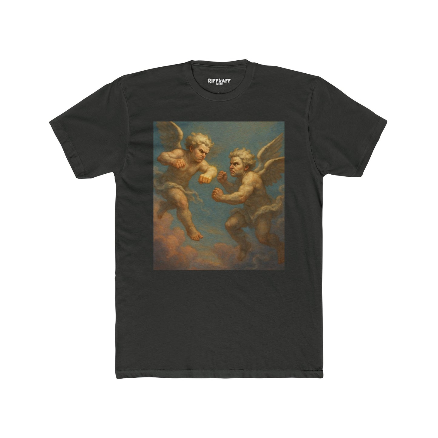 Heavenly Duel Unisex Cotton Crew Tee - Art Inspired Design - Riff Raff Wear