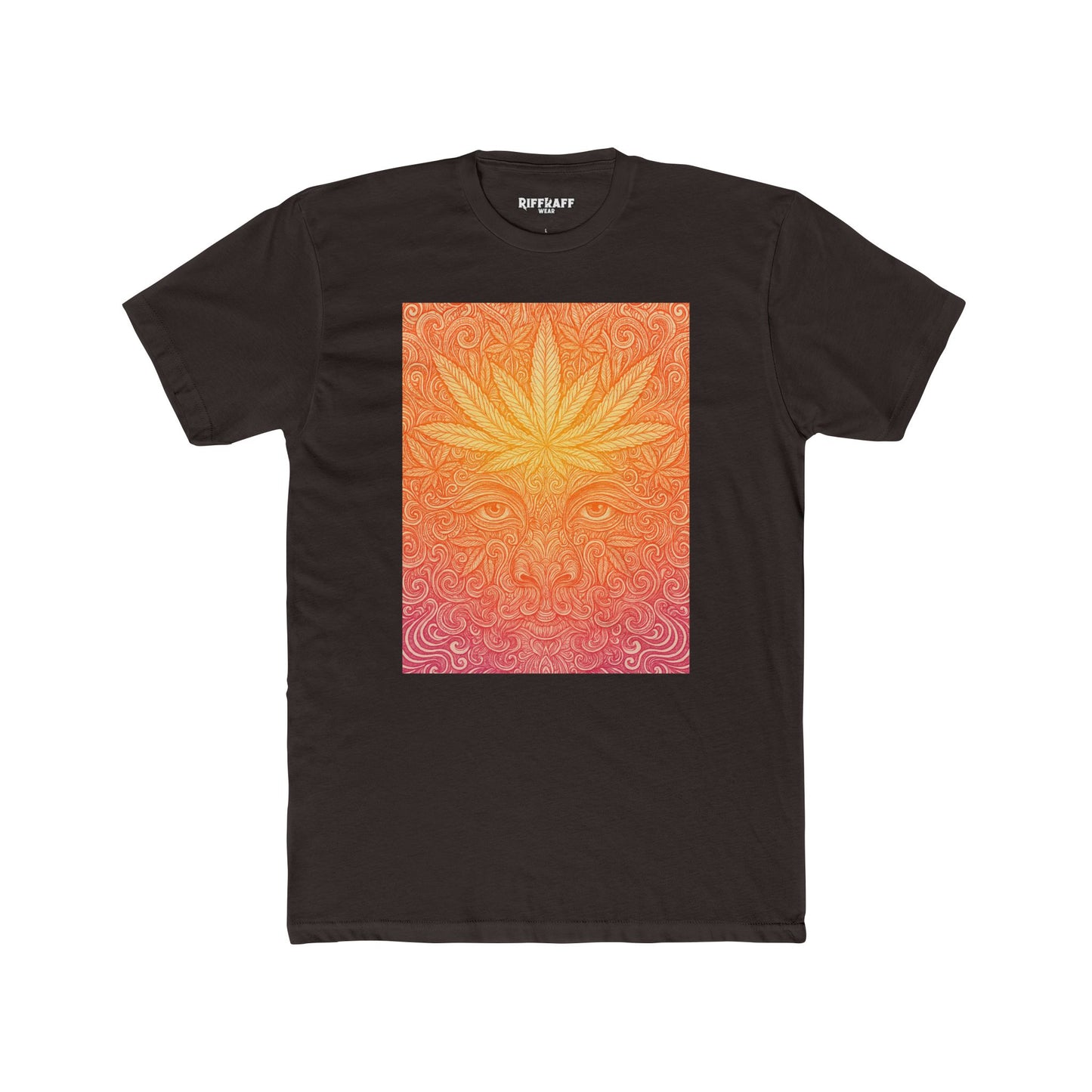 Bohemian Vibes Unisex Cotton Crew Tee - Psychedelic Sunset Design - Riff Raff Wear