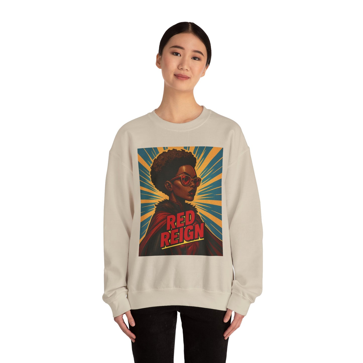 Red Reign Unisex Crewneck Sweatshirt - Stylish & Bold Graphic Design - Riff Raff Wear