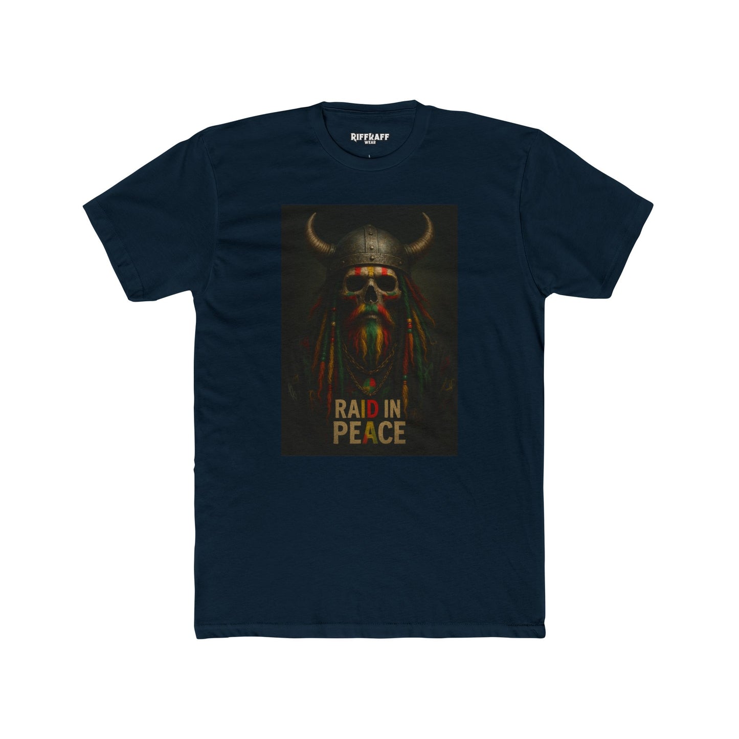 Raid in Peace Viking Unisex Cotton Crew Tee - Casual Graphic T-Shirt for Norse Mythology Fans - Riff Raff Wear