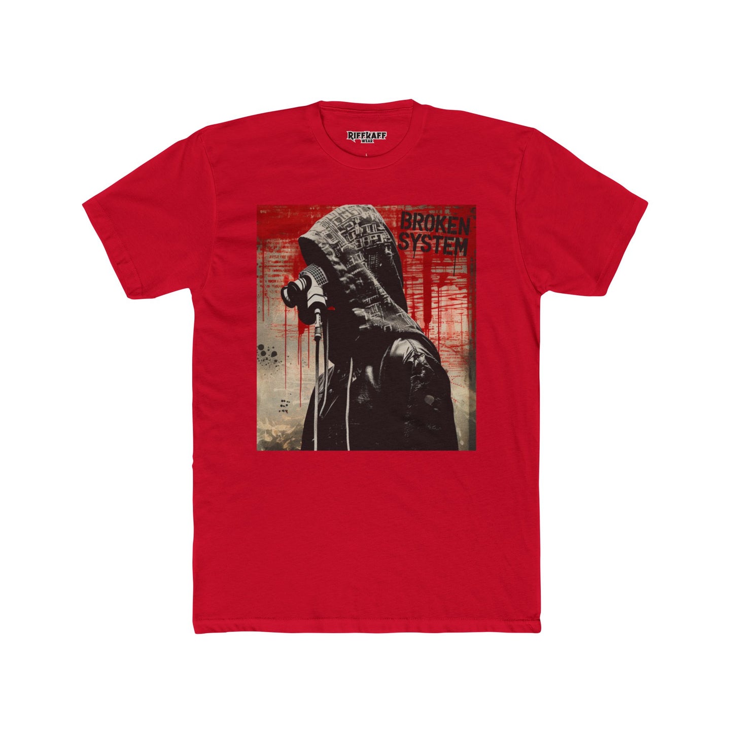 Rebellious Graphic Tee - 'Broken System' Political Art - Riff Raff Wear
