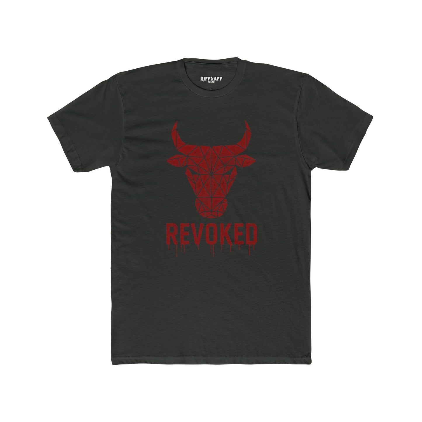 Geometric Bull Design Unisex Cotton Crew Tee - Revoked Graphic Tee - Riff Raff Wear