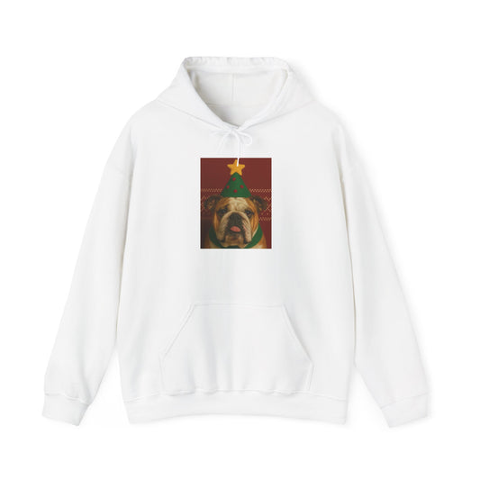 Christmas Bulldog Hoodie, Unisex Sweatshirt, Cozy Holiday Gift, Dog Lover Apparel, Festive Sweater For Winter Celebrations - Riff Raff Wear