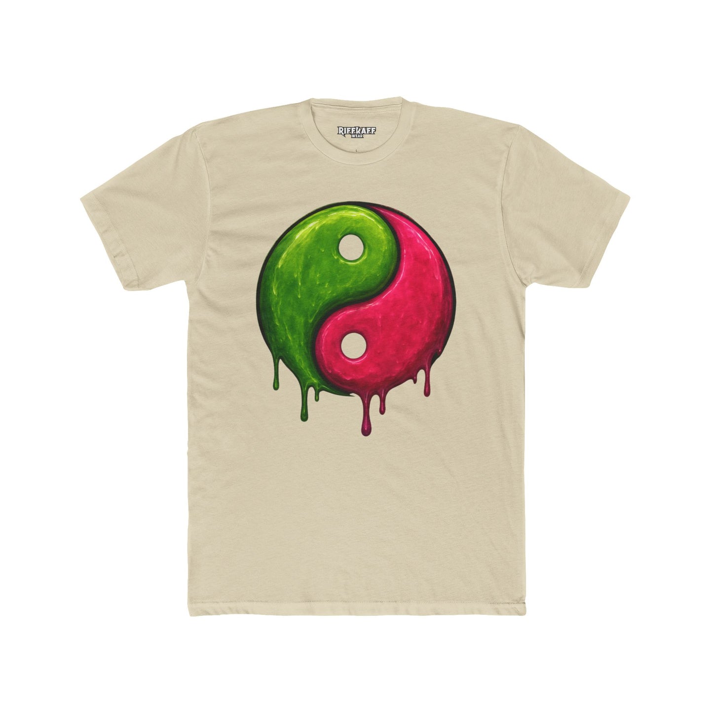 Yin Yang Drip Unisex Cotton Crew Tee - Stylish & Fun Graphic Tee for Everyday Wear - Riff Raff Wear