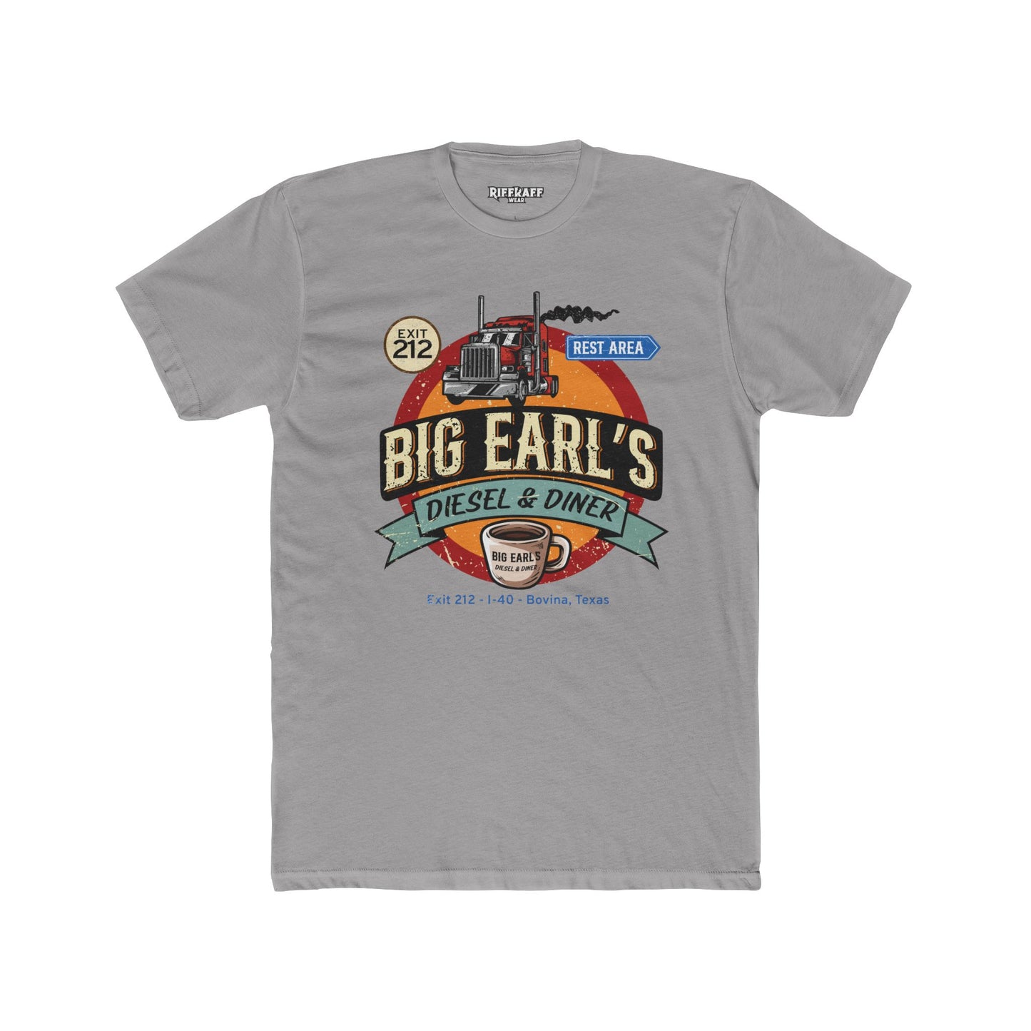 Big Earl's Diesel & Diner Graphic Tee - Unisex Cotton Crew Shirt - Riff Raff Underground