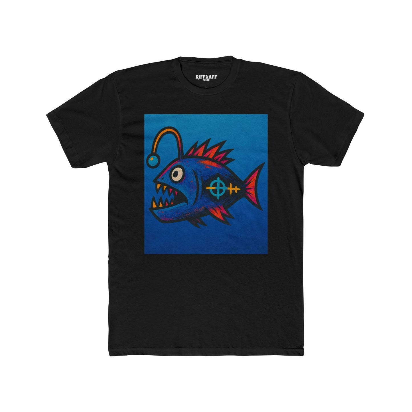 Colorful Graphic Fish Unisex Cotton Crew Tee - Fun and Quirky Art - Riff Raff Wear