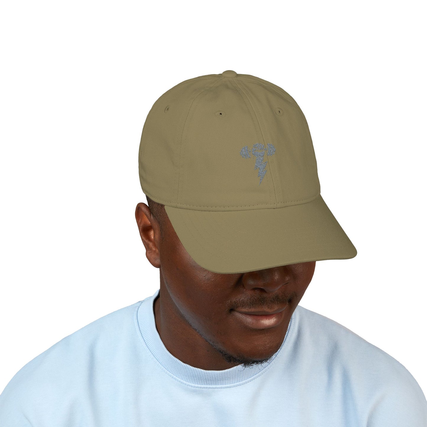 Thunderbolt Embroidered Organic Baseball Cap, Eco-Friendly Hat, Unique Riff Raff Wear