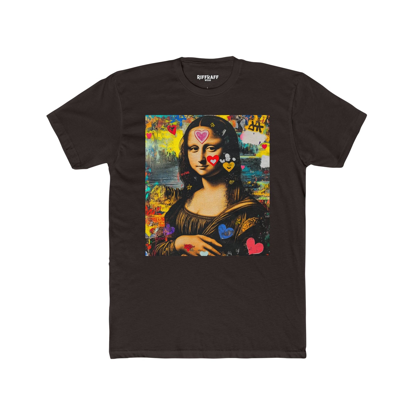 Colorful Mona Lisa Unisex Cotton Crew Tee, Artistic T-shirt, Gifts for Art Lovers, Casual Wear - Riff Raff Wear