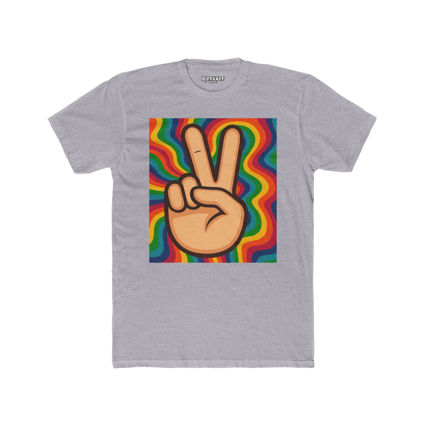 Retro Peace Sign Unisex Cotton Crew Tee - Colorful Vibe Fashion - Riff Raff Wear