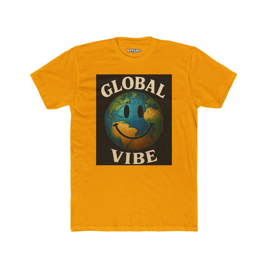 Global Vibe Unisex Cotton Crew Tee - Positive Earth Design for Eco Lovers - Riff Raff Wear