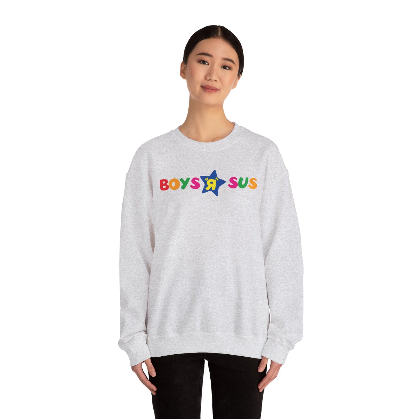 Parody Logo Series - Boys R Sus Unisex Heavy Blend Crewneck Sweatshirt - Fun and Comfortable - Riff Raff Wear