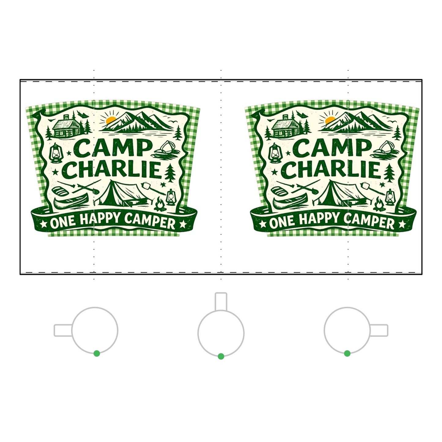 Camp Charlie Frosted Glass Mug — "One Happy Camper" 11oz