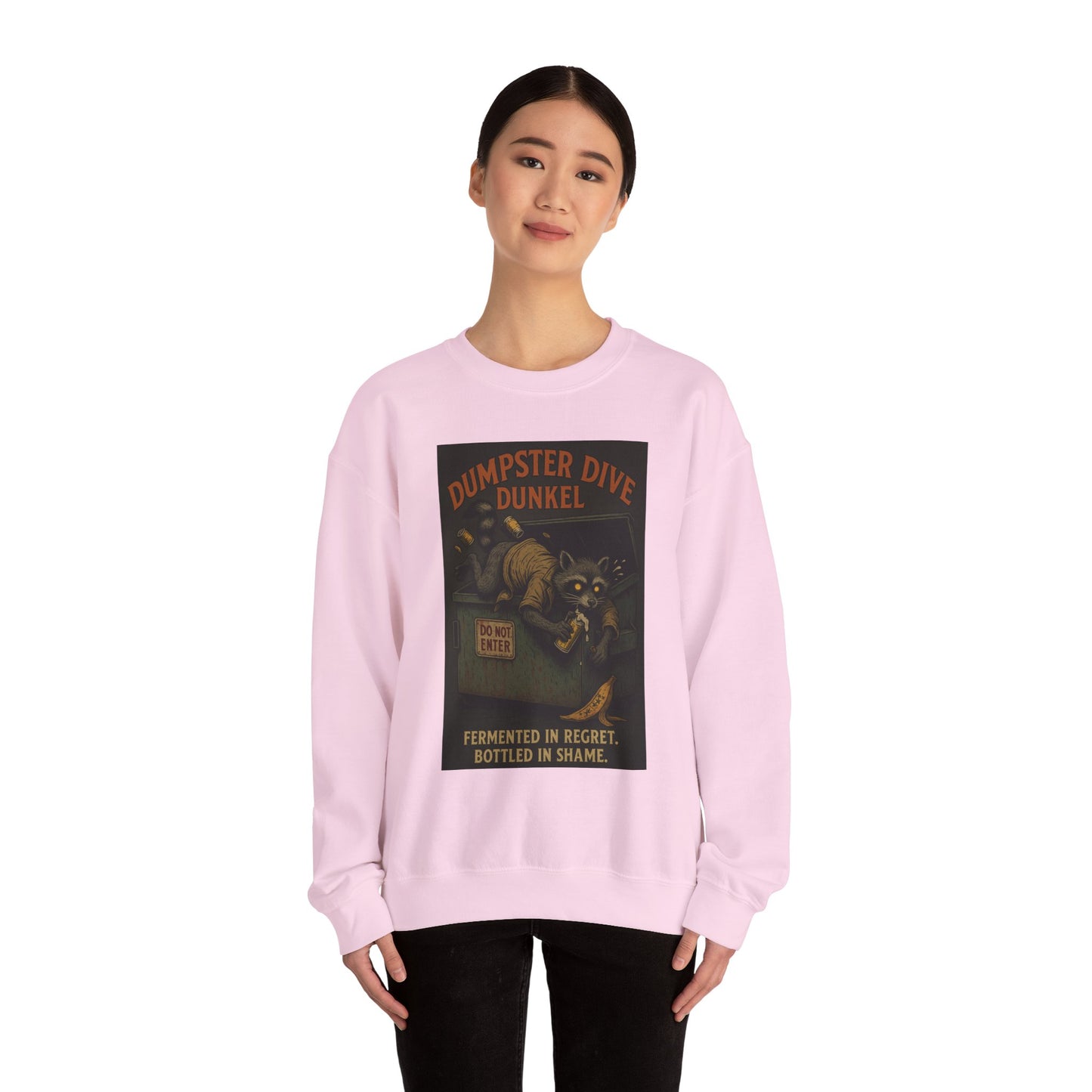 Dumpster Dive Funny Sweatshirt - Unisex Crewneck for Animal Lovers - Riff Raff Wear Underground