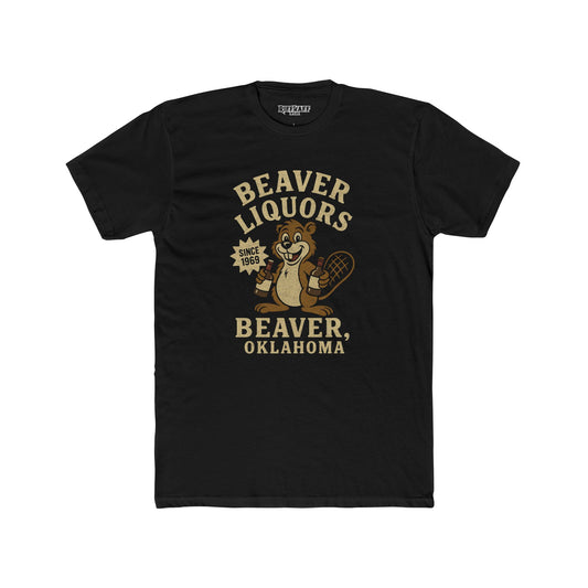 Vintage Cartoon Beaver Liquors, Unisex T-Shirt, Funny Graphic Shirt, Riff Raff Wear