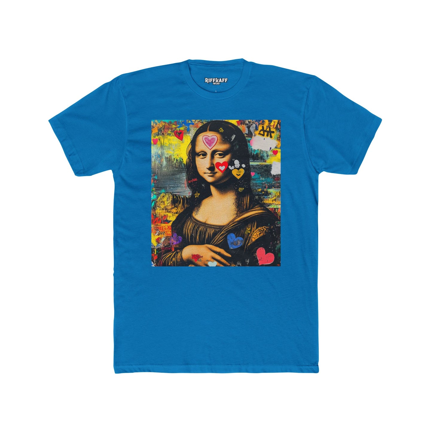Colorful Mona Lisa Unisex Cotton Crew Tee, Artistic T-shirt, Gifts for Art Lovers, Casual Wear - Riff Raff Wear