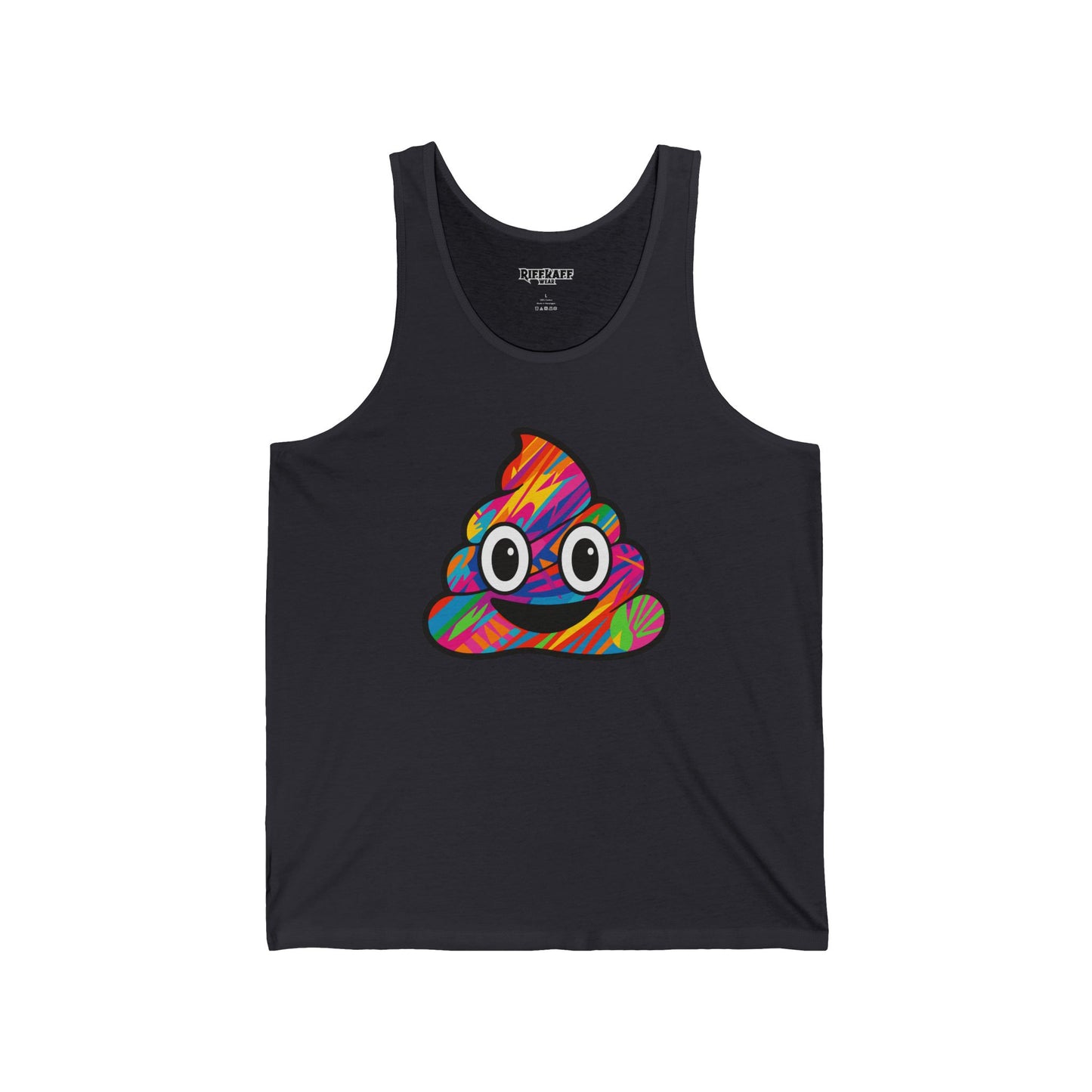 Colorful Poop Emoji Unisex Jersey Tank - Fun and Playful Top for Casual Outings - Riff Raff Wear
