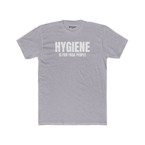 Funny Yoga & Gym Unisex Cotton Crew Tee - 'Hygiene is for Yoga People' & 'Lift. Sweat. Rack.' - Riff Raff Wear