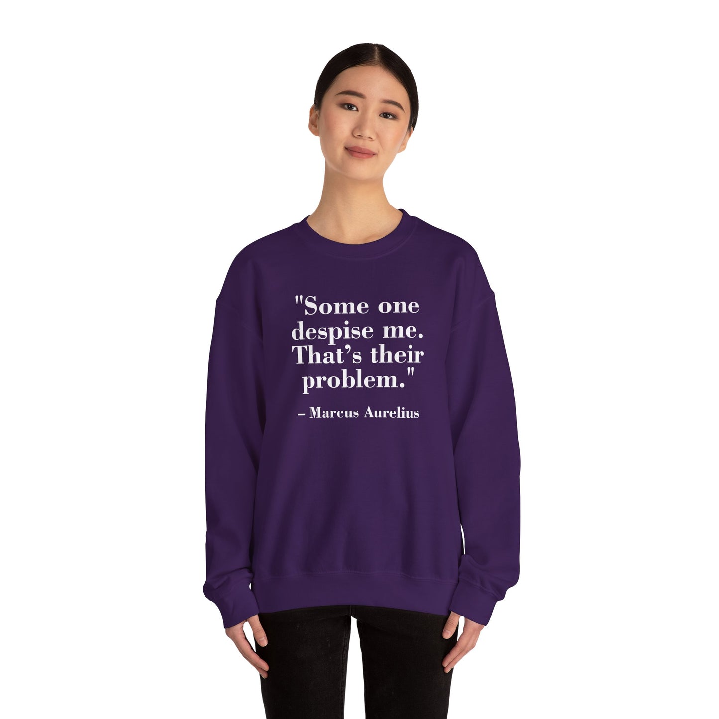 Mindforge Quotes "Some one despise me, That's their problem" -Marcus Aurelius - Unisex Heavy Blend™ Crewneck Sweatshirt - Riff Raff Wear