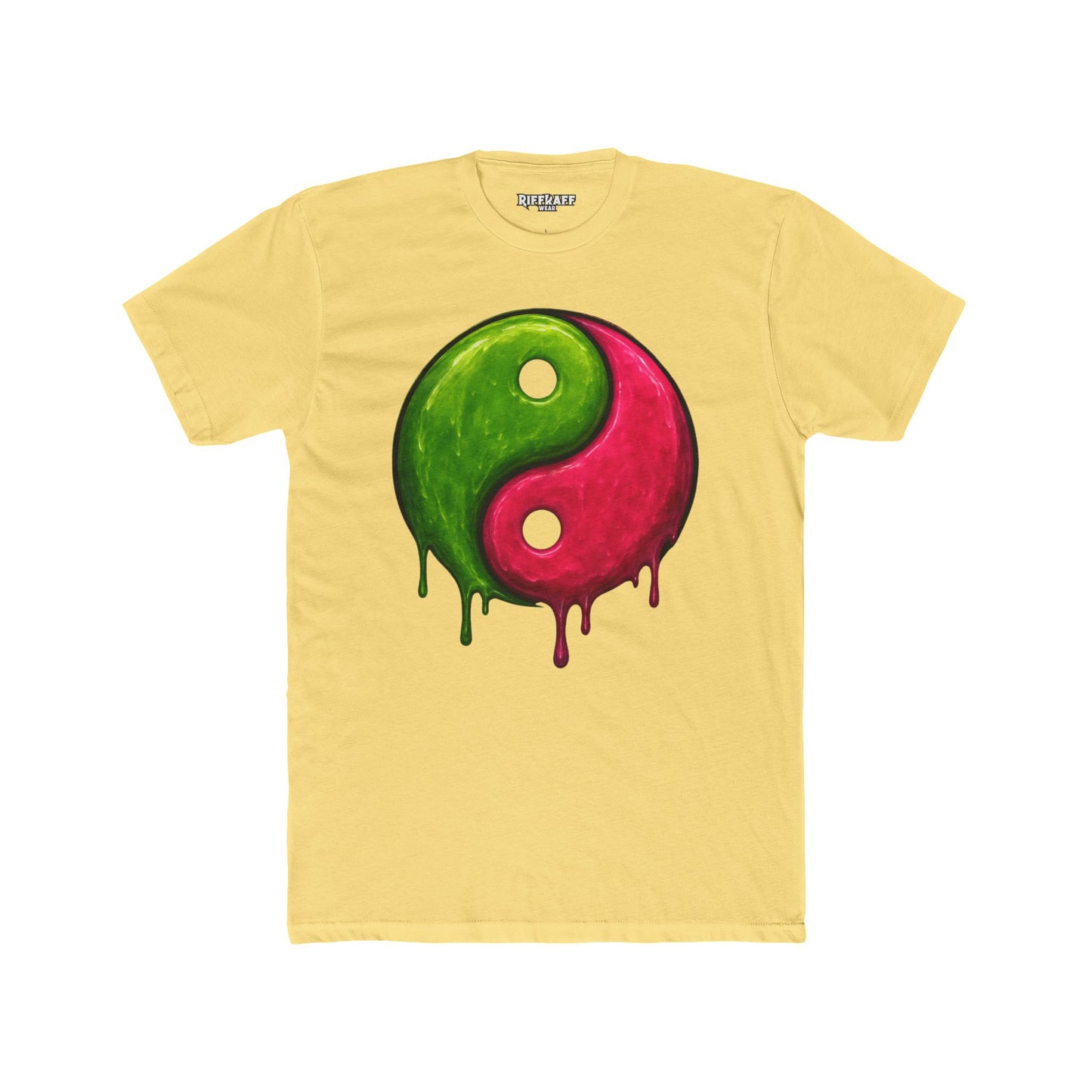 Yin Yang Drip Unisex Cotton Crew Tee - Stylish & Fun Graphic Tee for Everyday Wear - Riff Raff Wear