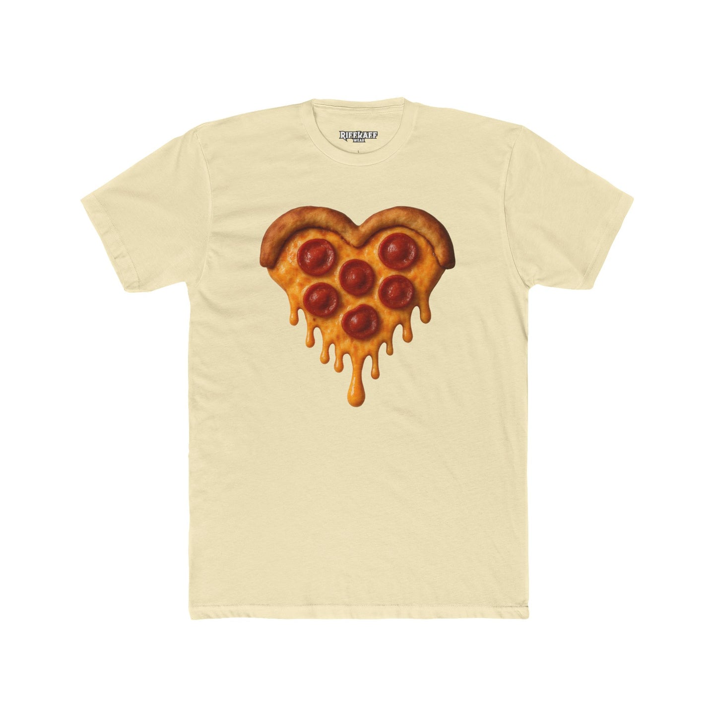 Heart-Shaped Pizza Unisex Cotton Crew Tee - Fun Foodie Apparel - Riff Raff Wear