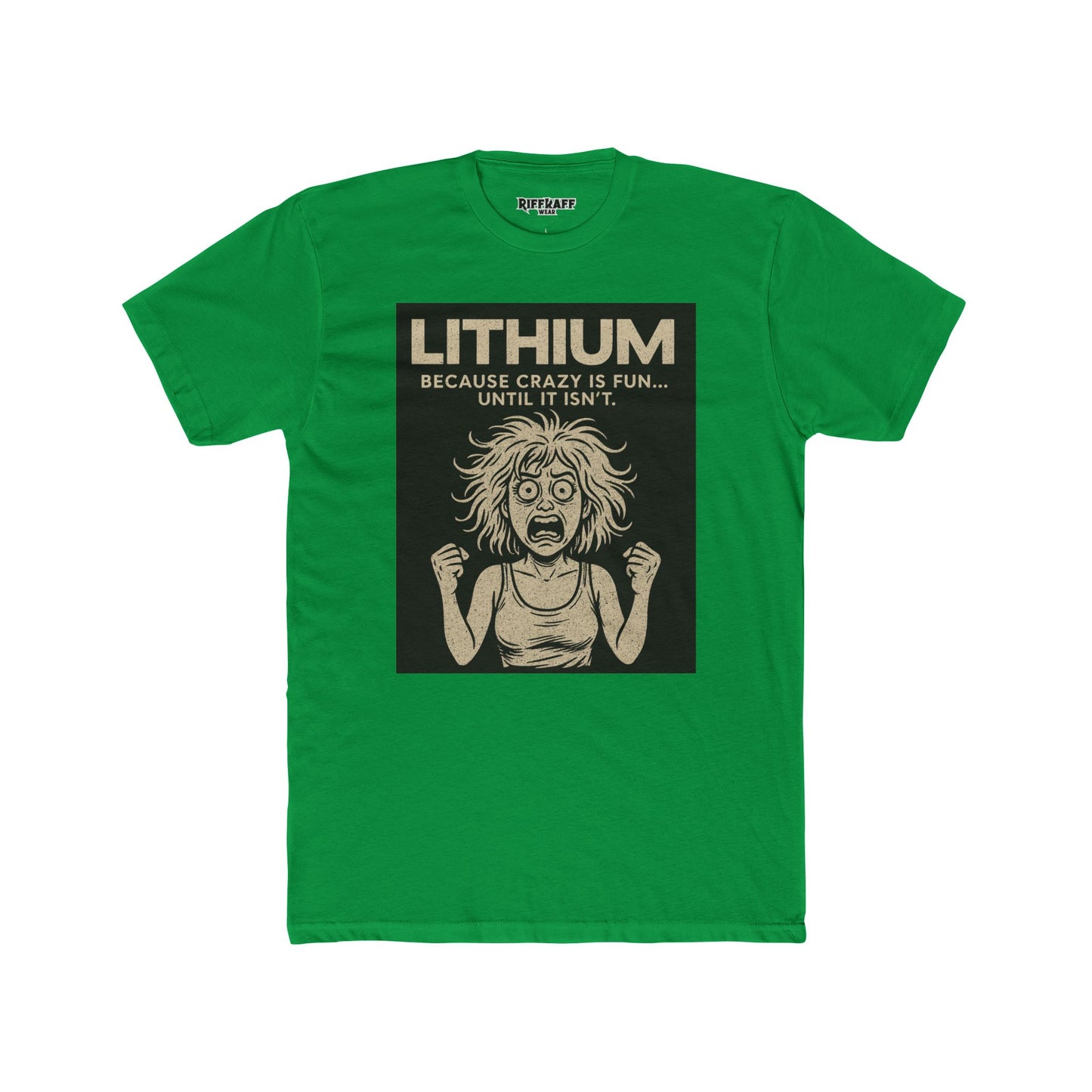 Lithium Unisex Cotton Crew Tee - Fun & Quirky Statement Shirt - OverRx - Riff Raff Wear