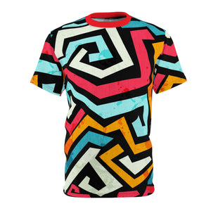 Colorful Geometric Unisex Tee - Stylish and Unique Cut & Sew Design - Riff Raff Wear