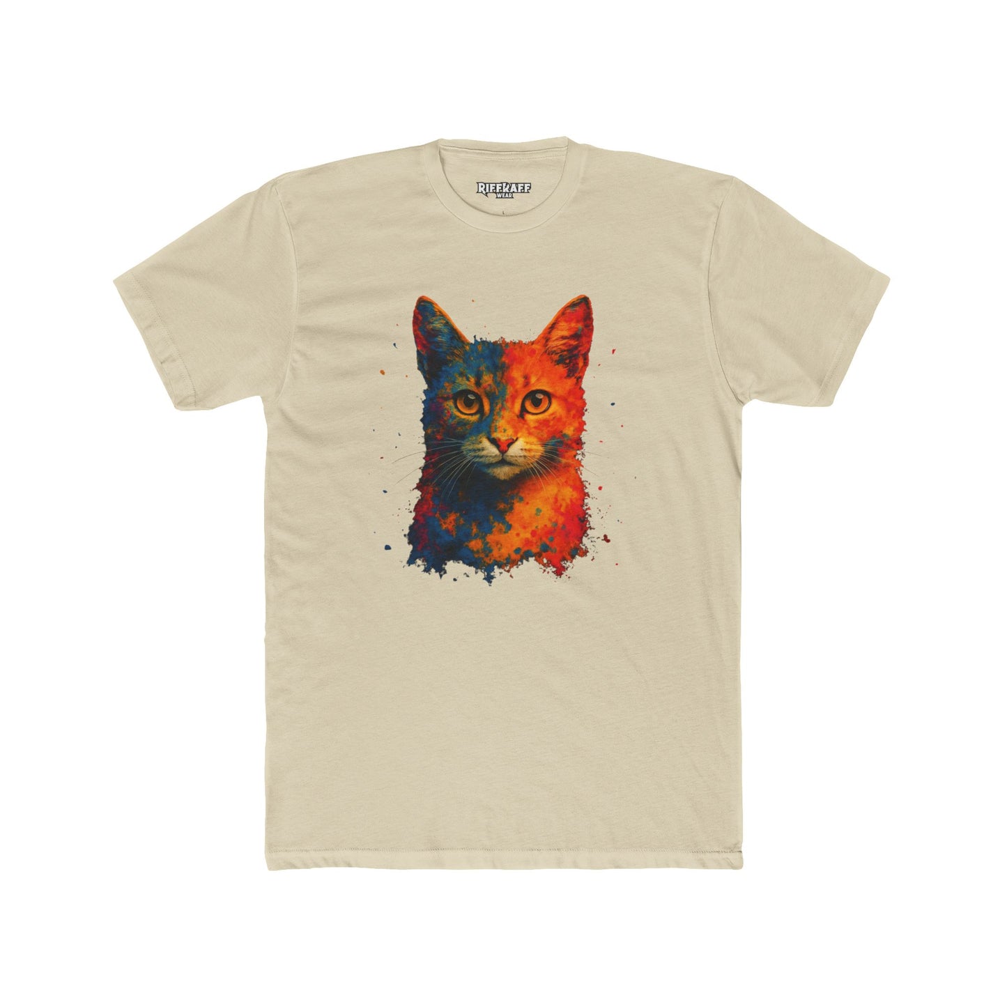 Vibrant Cat Art Unisex Cotton Crew Tee - Riff Raff Wear