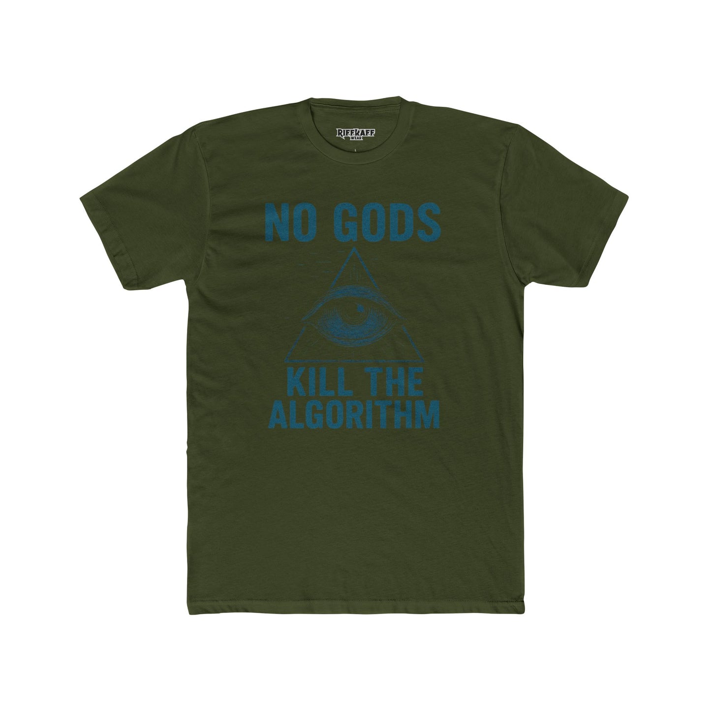 Unisex Cotton Crew Tee - "No Gods, Kill the Algorithm" Graphic T-Shirt - Riff Raff Wear