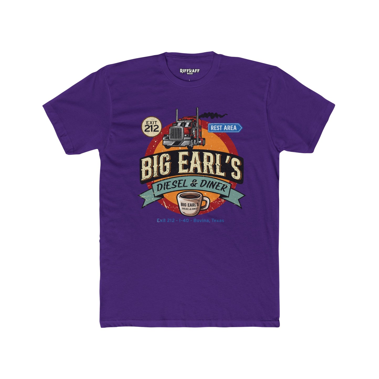 Big Earl's Diesel & Diner Graphic Tee - Unisex Cotton Crew Shirt - Riff Raff Underground