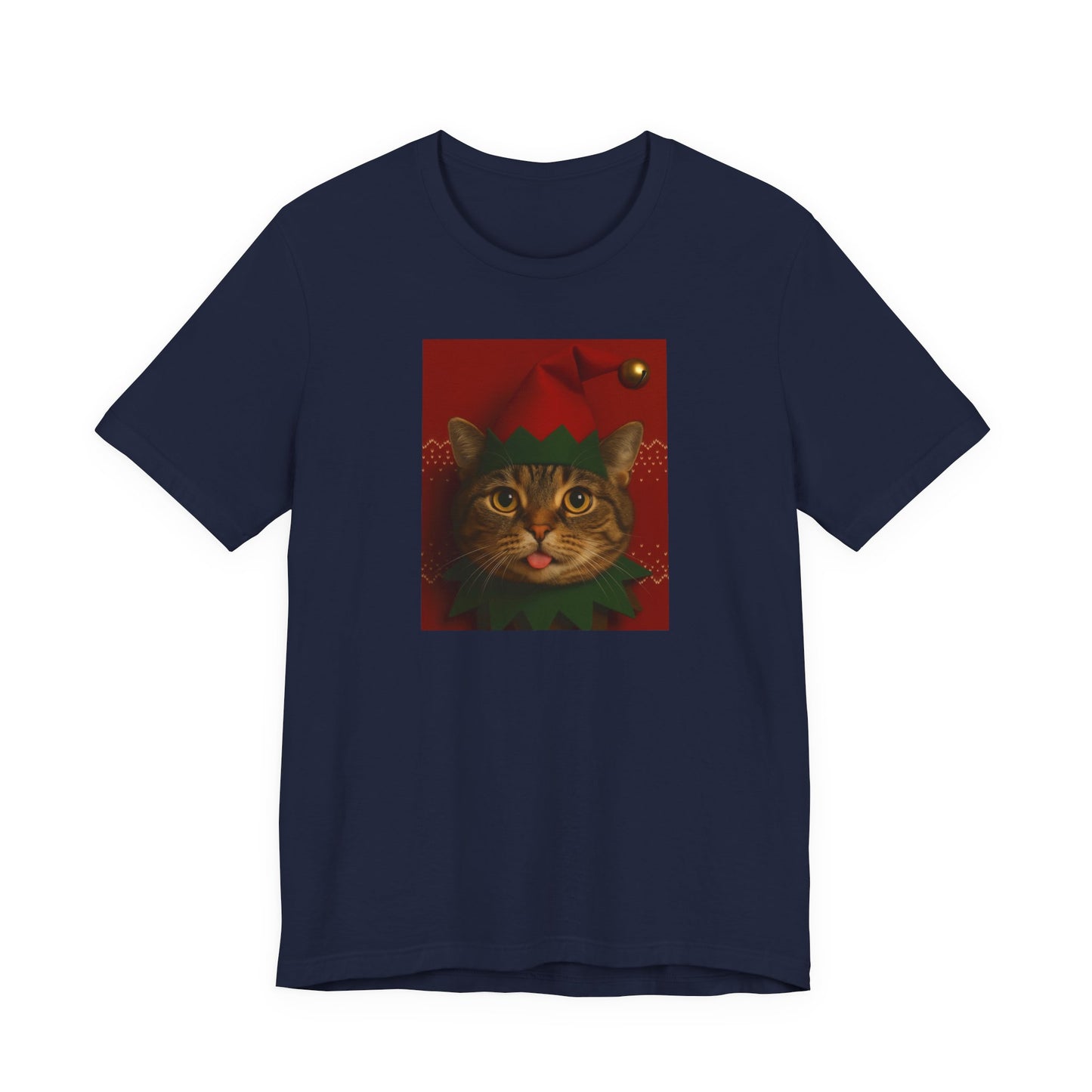 Festive Cat Elf T-Shirt, Christmas Tee, Holiday Gift, Cute Cat Lover Shirt, Unisex Apparel, Funny Christmas Top - Riff Raff Wear
