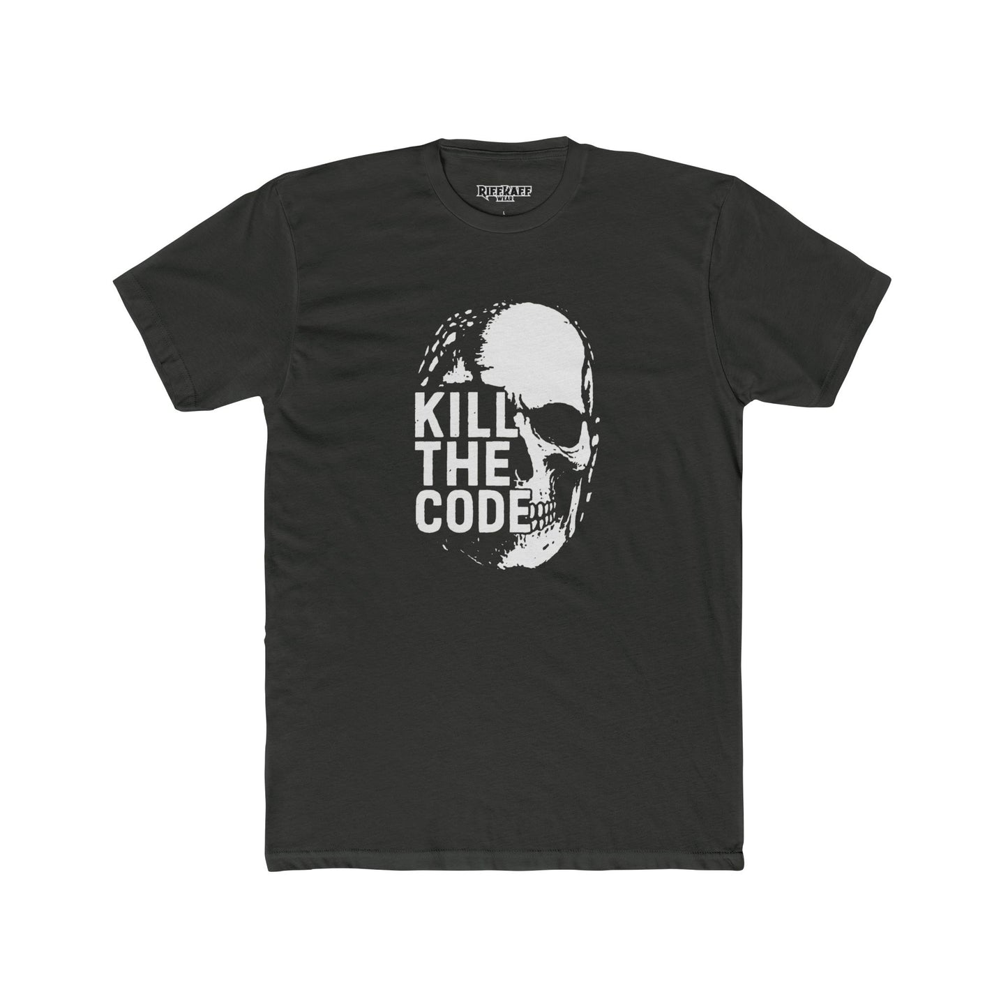 Unisex Cotton Crew Tee - 'Kill The Code' Skull Graphic Shirt for Bold Statement Wear - Riff Raff Wear